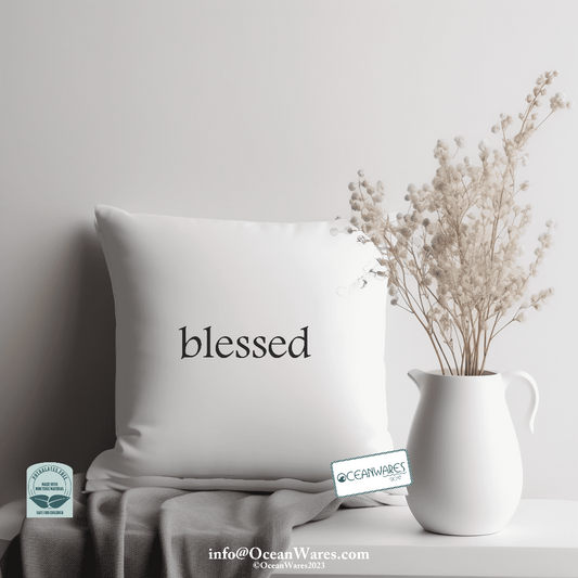 Blessed Throw Pillow from the Simple Statements Collection, Elevate your Serenity,