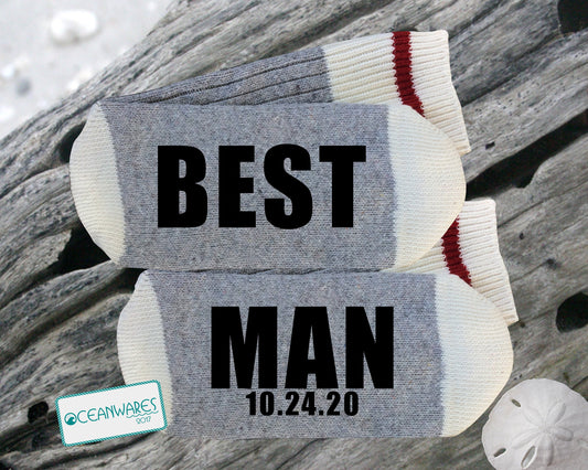 Personalized Best Man Gift, SUPER SOFT NOVELTY WORD SOCKS.