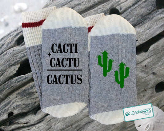 Cacti, Cactu, Cactus, couple gift, cactus SOCKS,  SUPER SOFT NOVELTY WORD SOCKS.