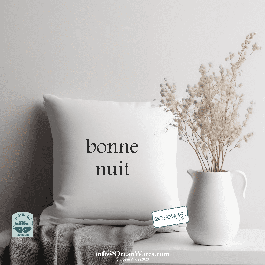 Bonne Nuit Throw Pillow from the Simple Statements Collection, Elevate your Tranquility,