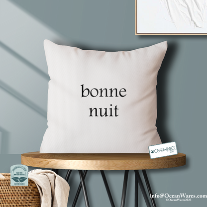 Bonne Nuit Throw Pillow from the Simple Statements Collection, Elevate your Tranquility,
