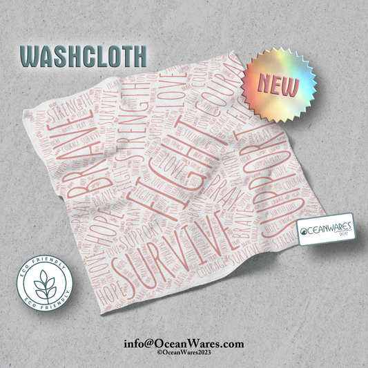 Pink Inspirational Washcloth for Cancer Warriors - Comfort and Empowerment in Every Use.