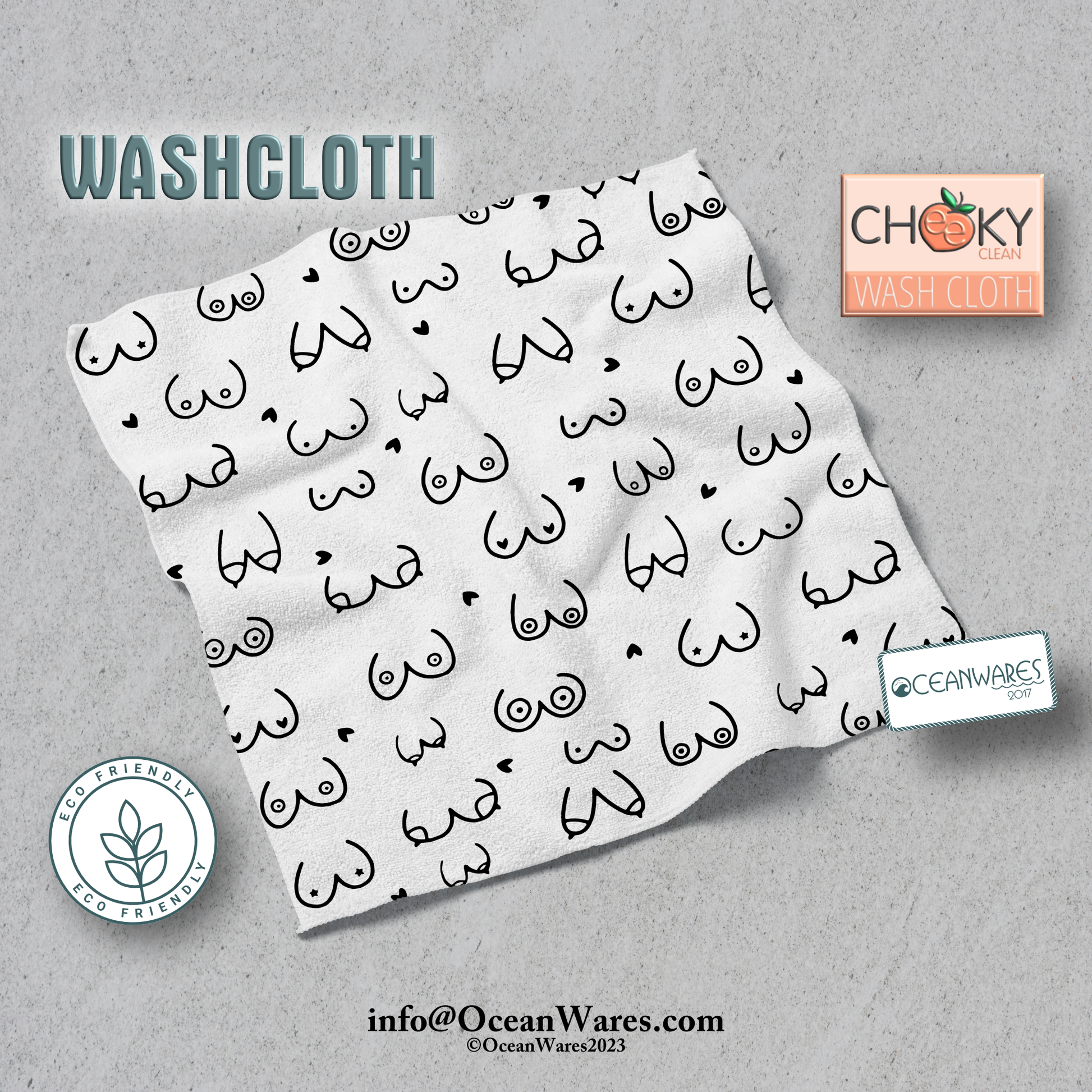 Boobies by Cheeky Clean, Body Empowerment Washcloth - Elevate Confidence.
