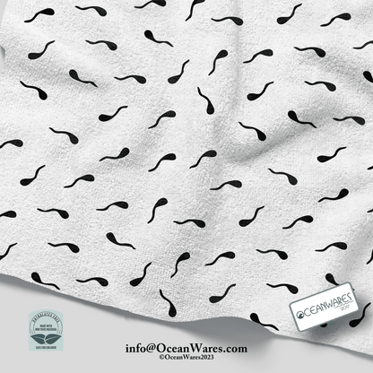 Sperm from the Cheeky Clean Washcloth Collection, Body Empowerment, Hand-Drawn Line Art,