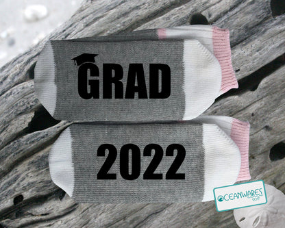 Grad 2022, Grad gift, Graduation, SUPER SOFT NOVELTY WORD SOCKS.