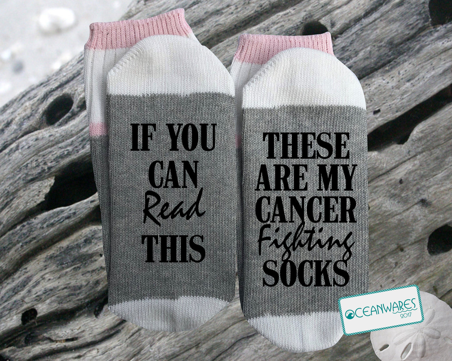 These are my Cancer fighting SOCKS, SUPER SOFT Novelty Word SOCKS.
