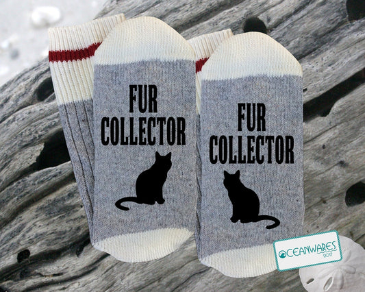 Fur collector - Cat, SUPER SOFT NOVELTY WORD SOCKS.