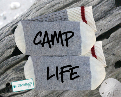 Camp Life, SUPER SOFT NOVELTY WORD SOCKS.