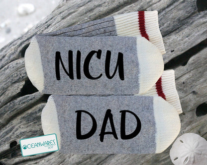 NICU Dad, SUPER SOFT NOVELTY WORD SOCKS.