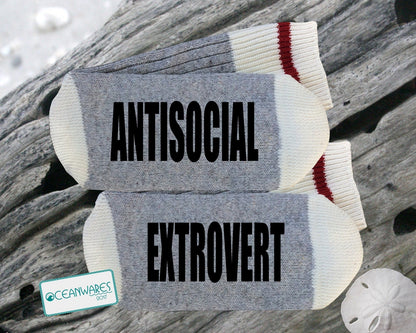 Antisocial Extrovert, SUPER SOFT Novelty Word SOCKS.
