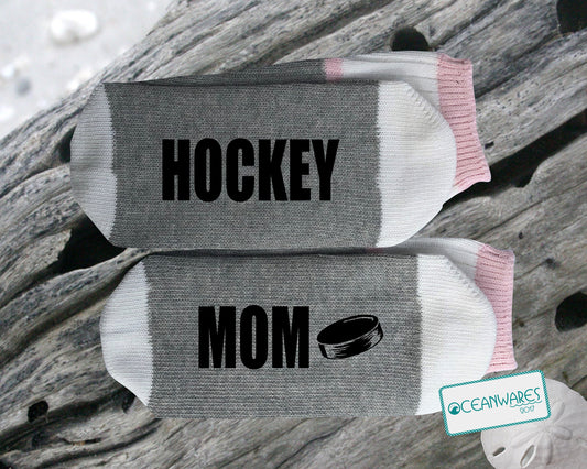 Hockey Mom, SUPER SOFT NOVELTY WORD SOCKS.