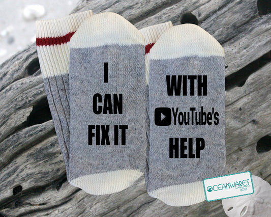 I can Fix it, With Youtube's help, SUPER SOFT NOVELTY WORD SOCKS.