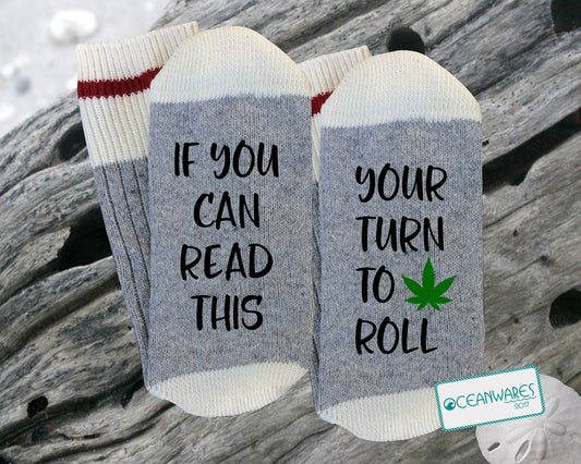 Your Turn to Roll, Weed, SUPER SOFT NOVELTY WORD SOCKS.