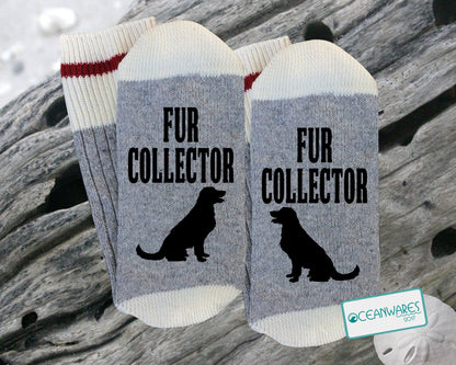 Fur Collector - Dog, SUPER SOFT NOVELTY WORD SOCKS.