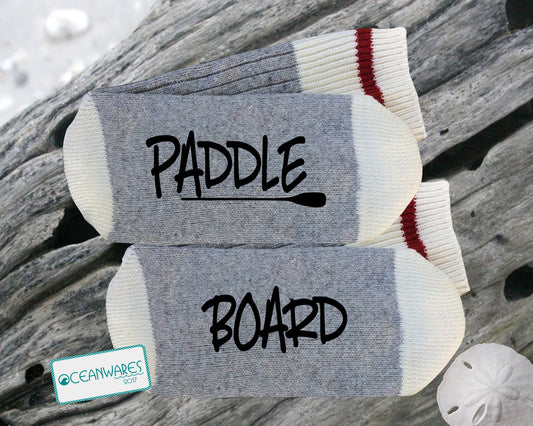 Paddle Board, SUPER SOFT NOVELTY WORD SOCKS.