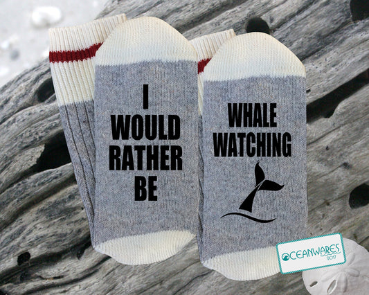 Whale Watching, SUPER SOFT NOVELTY WORD SOCKS.