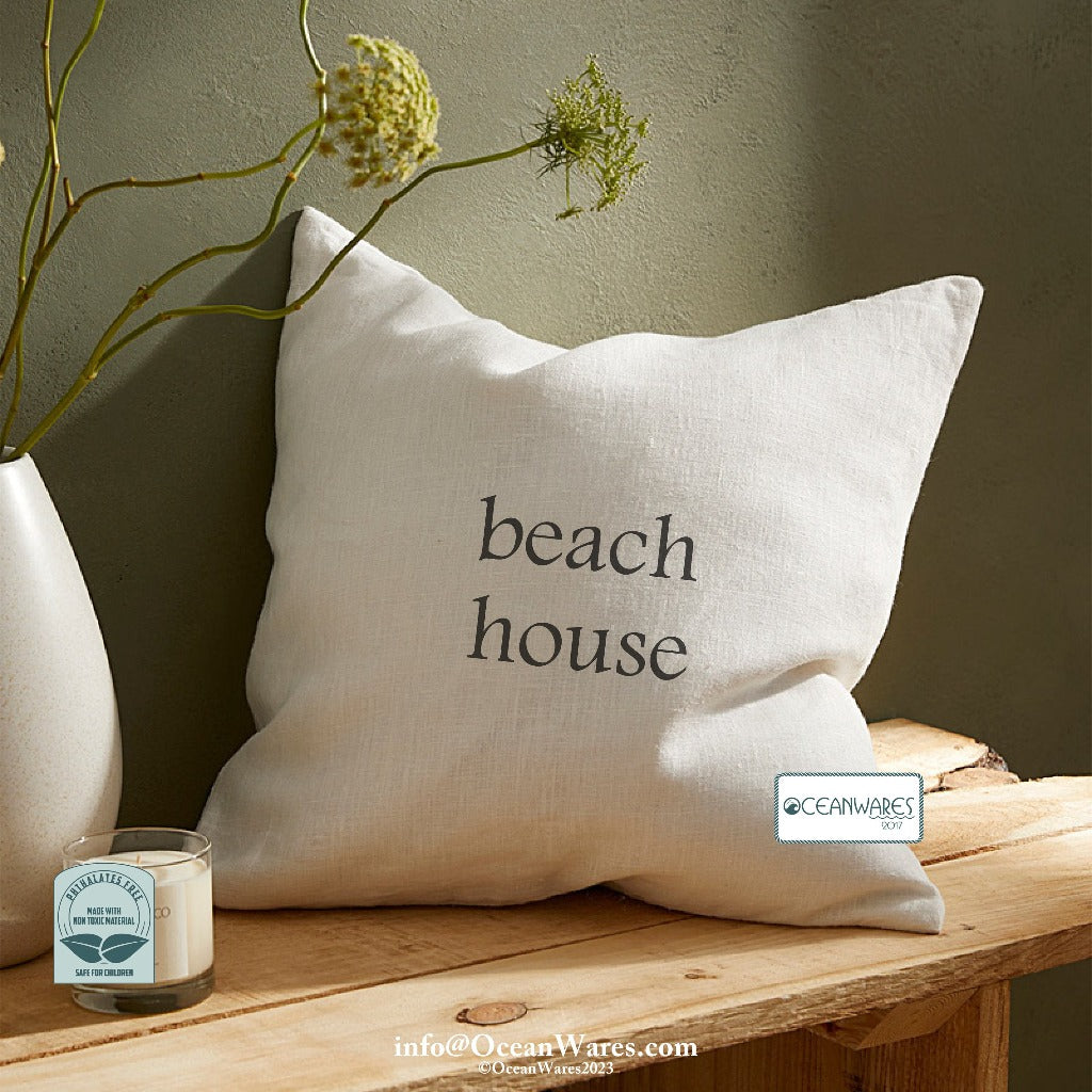 Beach House Throw Pillow from the Simple Statements Collection, Elevate your Relaxation,