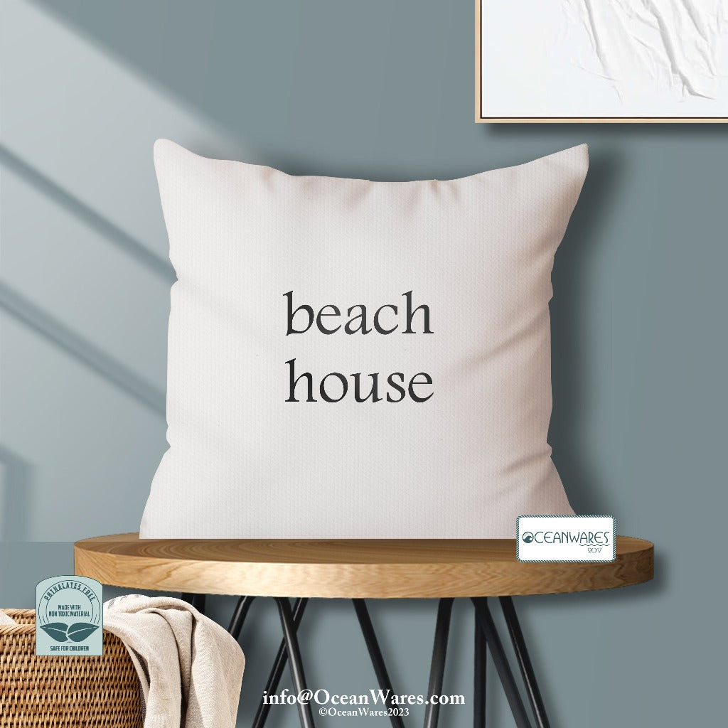 Beach House Throw Pillow from the Simple Statements Collection, Elevate your Relaxation,