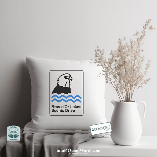 Bras d'or Lakes Throw Pillow from the Nova Scotia Scenic Route Collection,