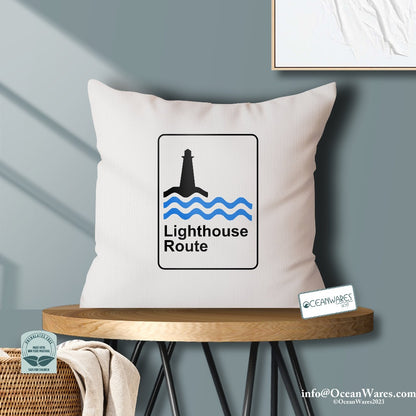Lighthouse Route Throw Pillow from the Nova Scotia Scenic Route Collection,