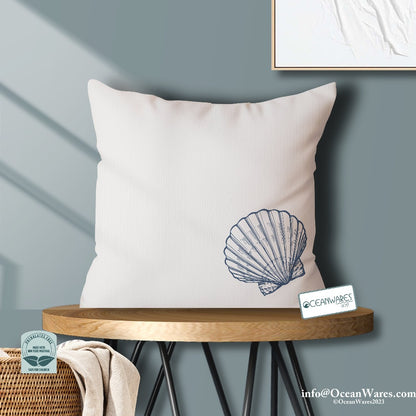 Coastal Seashell Throw Pillow, Coastal Collection, Beach House Decor,