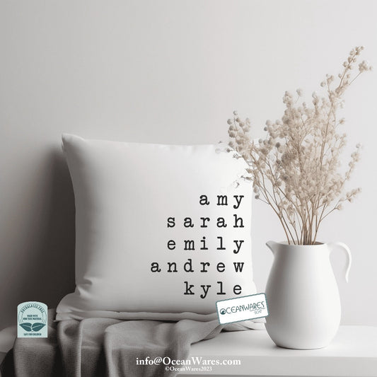 Personalized Grandchildren's Names Throw Pillow from the Simple Statements Collection,