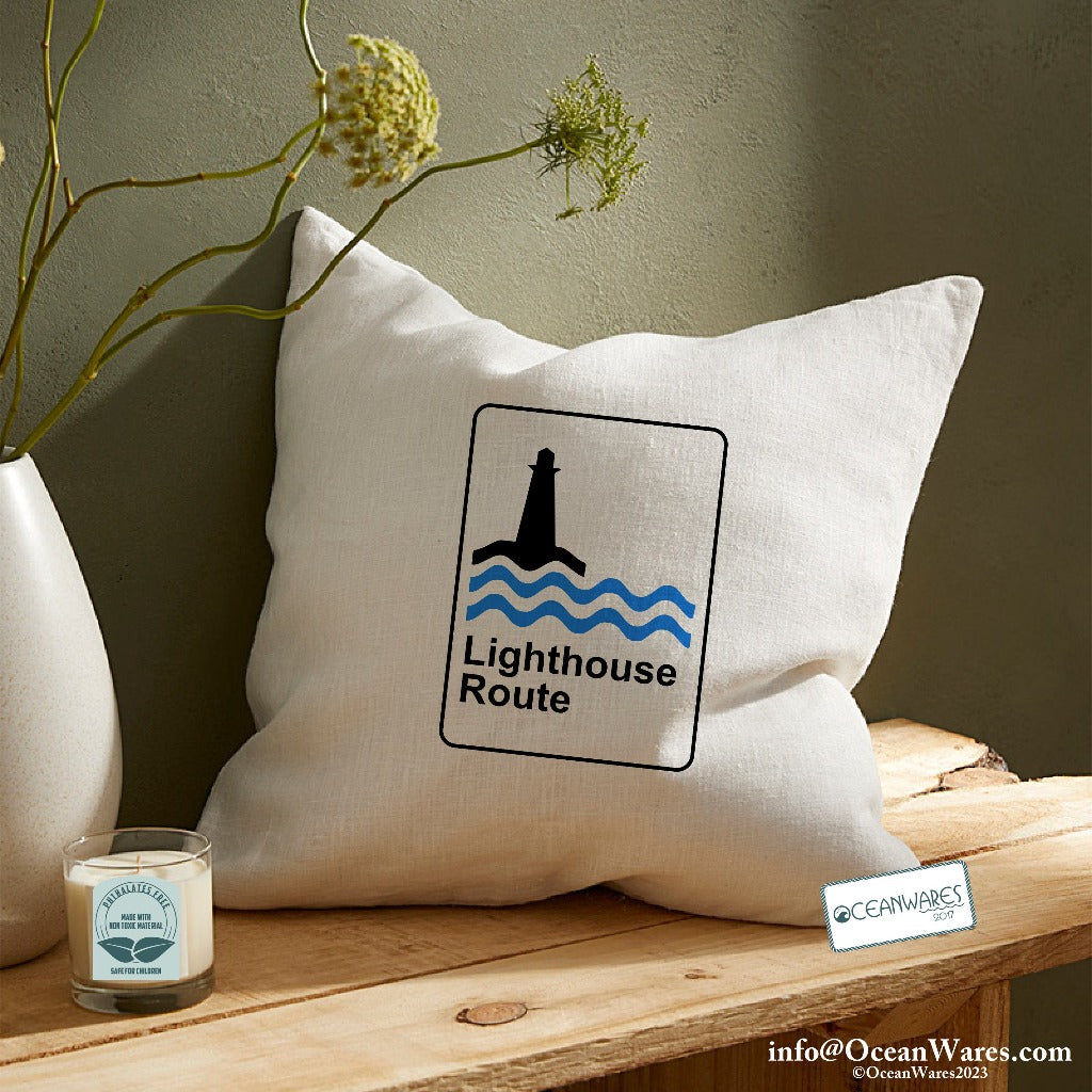 Lighthouse Route Throw Pillow from the Nova Scotia Scenic Route Collection,